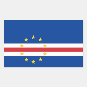 Adesivo Retangular Bandeira de Cabo Verde