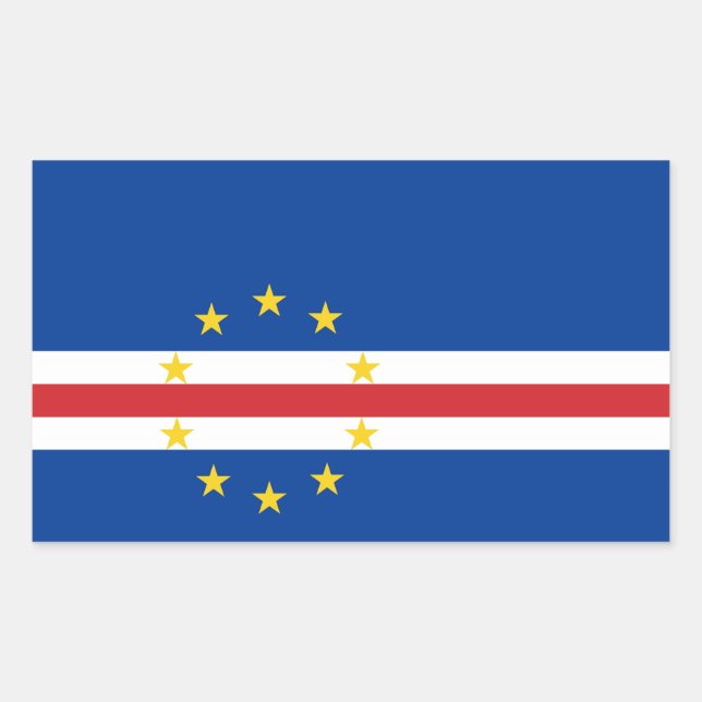 Adesivo Retangular Bandeira de Cabo Verde (Frente)