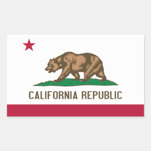 Adesivo Retangular Bandeira de Califórnia