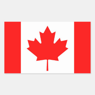Adesivo Retangular Bandeira de Canadá