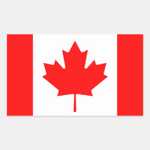 Adesivo Retangular Bandeira de Canadá