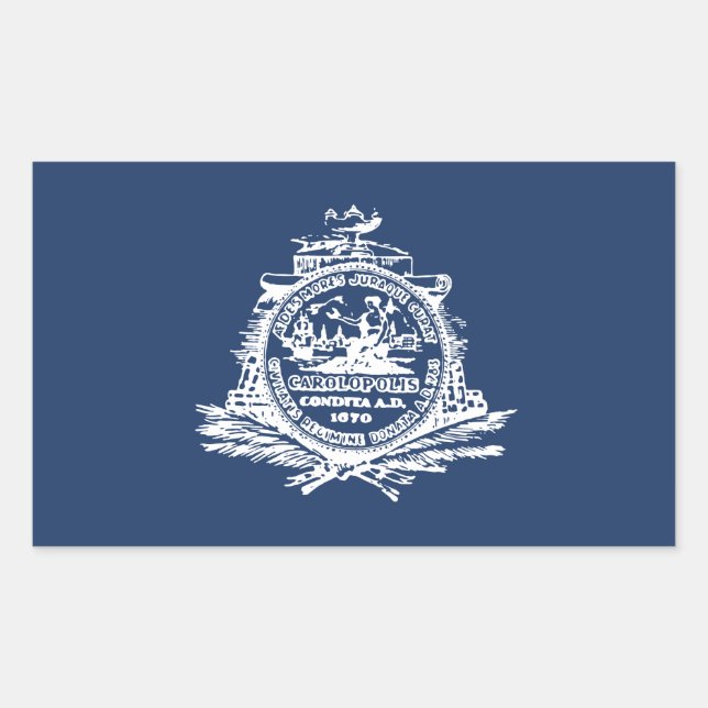 Adesivo Retangular Bandeira de Charleston, Carolina do Sul - Sti Reta (Frente)