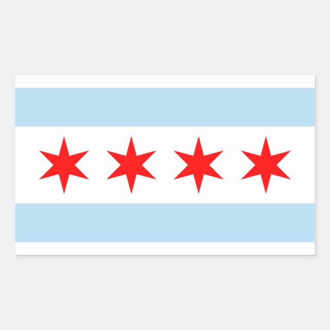 Adesivo Retangular Bandeira de Chicago (Frente)