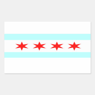 Adesivo Retangular Bandeira de Chicago