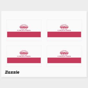 Adesivo Retangular Bandeira de Chula Vista, Califórnia