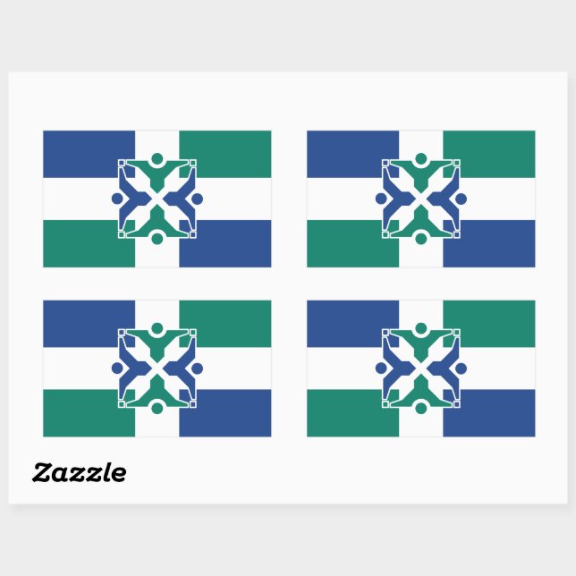 Adesivo Retangular Bandeira de Columbia, Missouri (Folha)