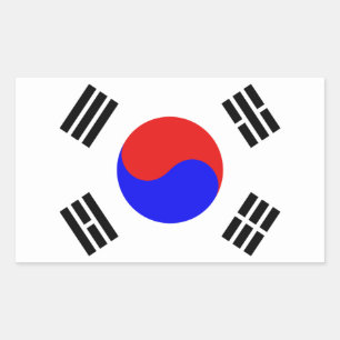 Adesivo Retangular Bandeira de Coreia do Sul