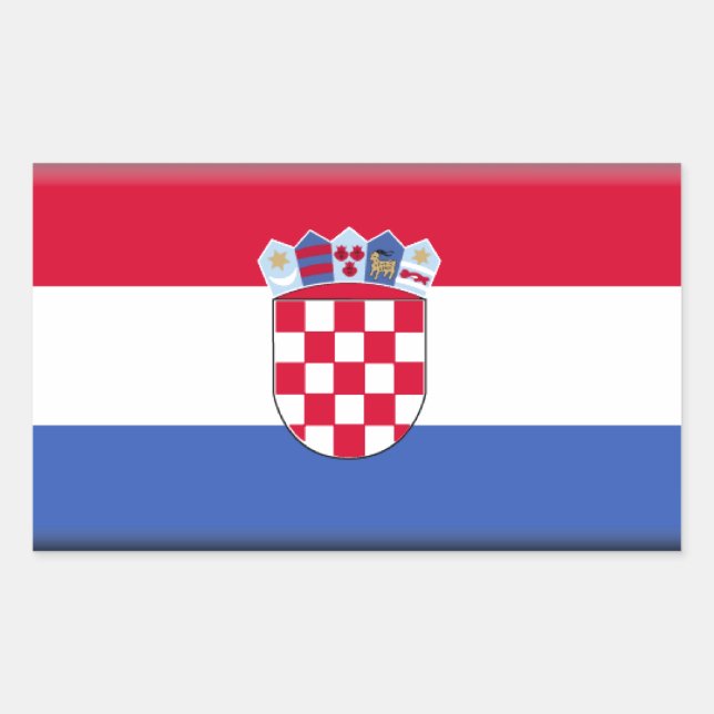 Adesivo Retangular Bandeira de Croatia (Frente)