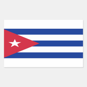 Adesivo Retangular Bandeira de Cuba