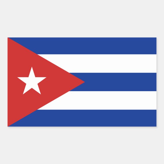 Adesivo Retangular Bandeira de Cuba (Frente)