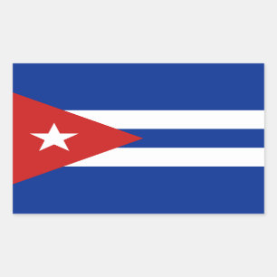 Adesivo Retangular Bandeira de Cuba