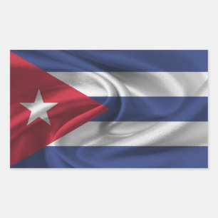 Adesivo Retangular Bandeira de Cuba