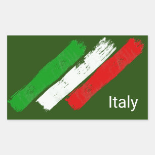 Adesivo Retangular Bandeira de cursos de Italy.brush