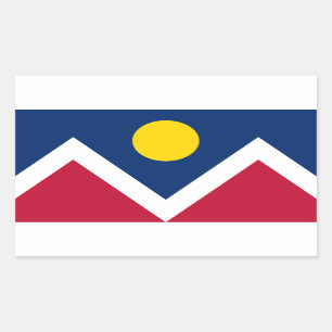 Adesivo Retangular Bandeira de Denver, Colorado, EUA