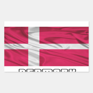 Adesivo Retangular Bandeira de Dinamarca