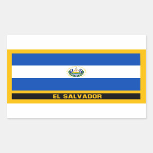 Adesivo Retangular Bandeira de El Salvador