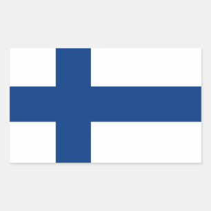 Adesivo Retangular Bandeira de Finlandia