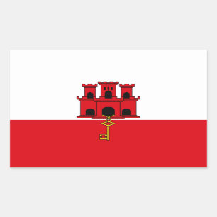Adesivo Retangular Bandeira de Gibraltar