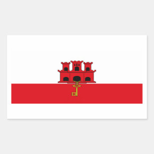Adesivo Retangular Bandeira de Gibraltar