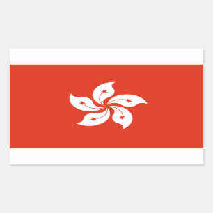 Adesivo Retangular Bandeira de Hong Kong