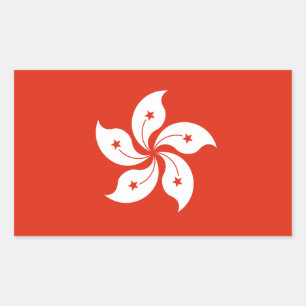 Adesivo Retangular Bandeira de Hong Kong