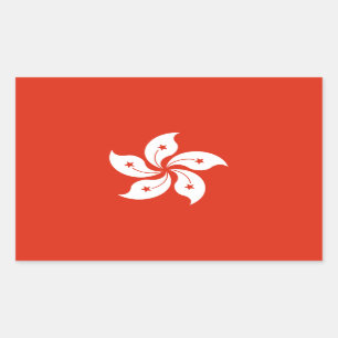 Adesivo Retangular Bandeira de Hong Kong