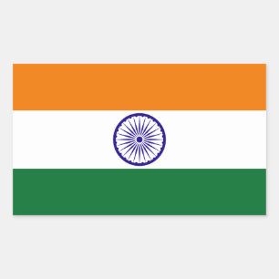 Adesivo Retangular Bandeira de India