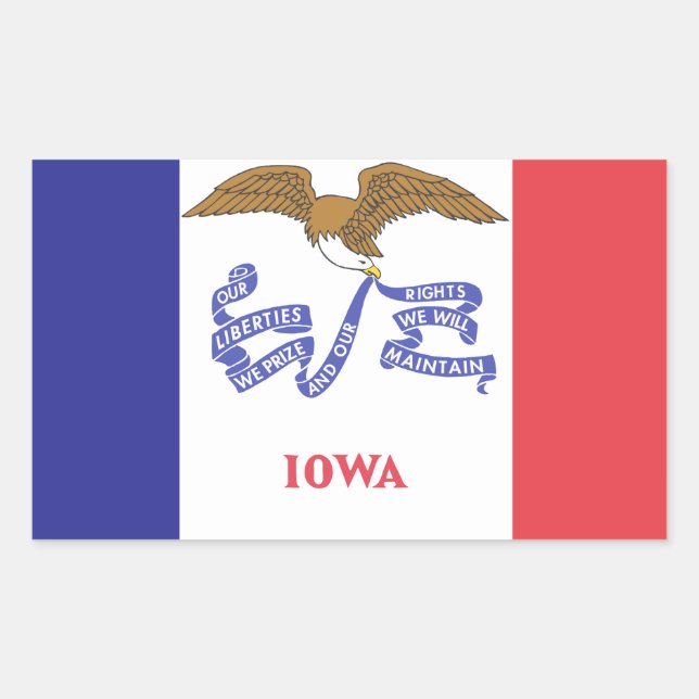 Adesivo Retangular Bandeira de IOWA - (Frente)
