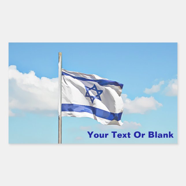 Adesivo Retangular Bandeira De Israel (Frente)
