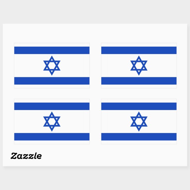 Adesivo Retangular bandeira de Israel (Folha)