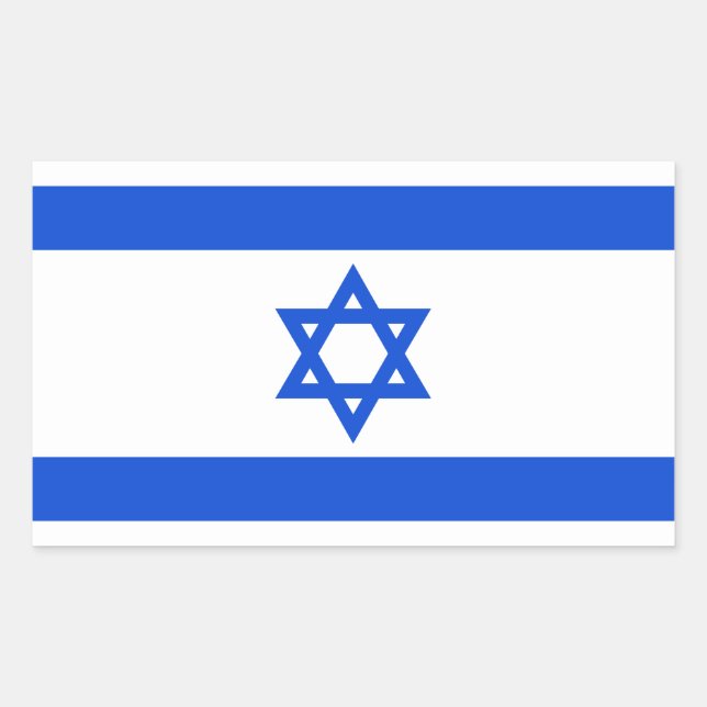 Adesivo Retangular Bandeira de Israel (Frente)