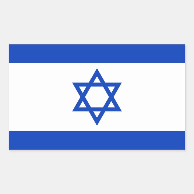 Adesivo Retangular Bandeira de Israel (Frente)