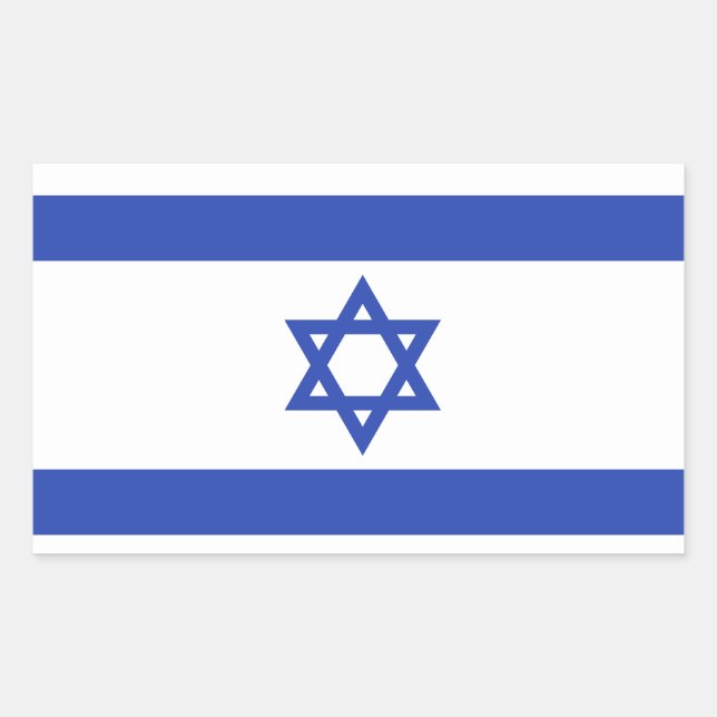 Adesivo Retangular Bandeira de Israel (Frente)