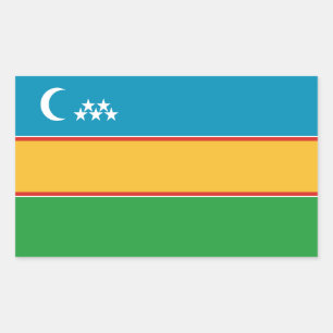 Adesivo Retangular Bandeira de Karakalpakstan