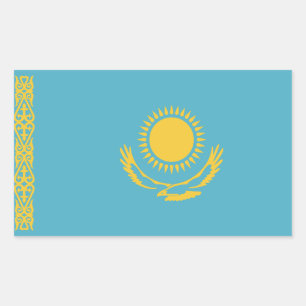 Adesivo Retangular Bandeira de Kazakhstan
