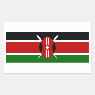 Adesivo Retangular Bandeira de Kenya