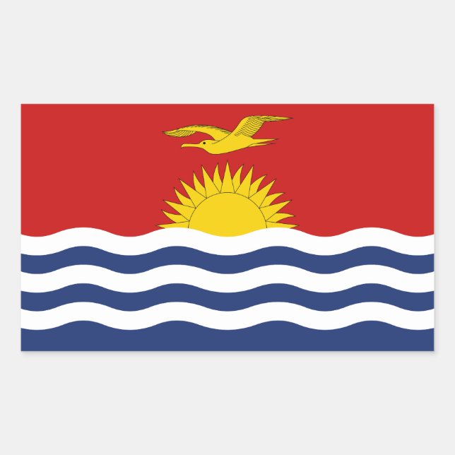 Adesivo Retangular Bandeira de Kiribati (Frente)