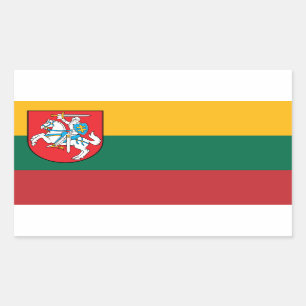 Adesivo Retangular Bandeira de Lithuania com Vytis