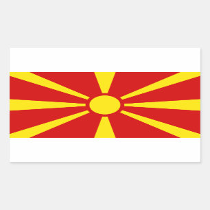 Adesivo Retangular Bandeira de Macedónia