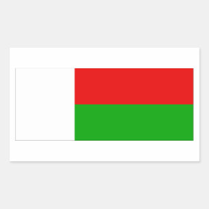 Adesivo Retangular Bandeira de Madagascar
