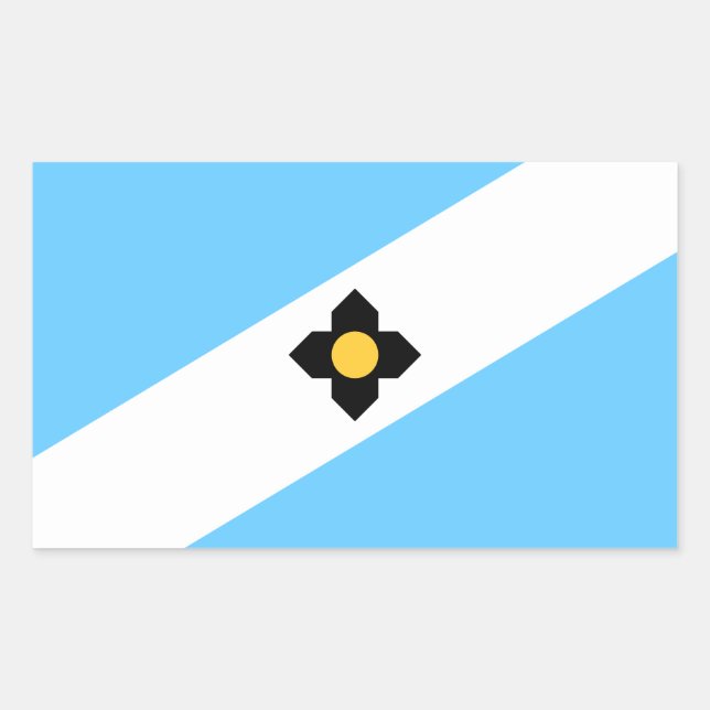 Adesivo Retangular Bandeira de Madison, Wisconsin Rettangular Sticker (Frente)