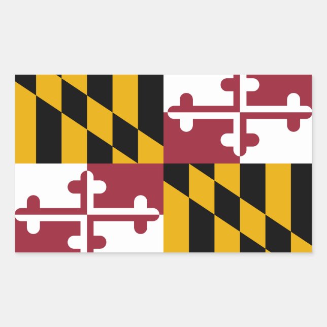 Adesivo Retangular Bandeira de Maryland (Frente)