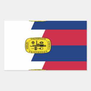 Adesivo Retangular Bandeira de Memphis, Sticker Retangular do Tenness