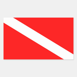Adesivo Retangular Bandeira de Mergulho Mergulhador Mergulhador Abaix