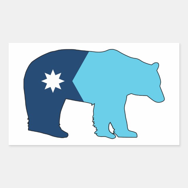 Adesivo Retangular Bandeira de Minnesota Urso (Frente)