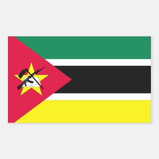 Adesivo Retangular Bandeira de Moçambique (Frente)