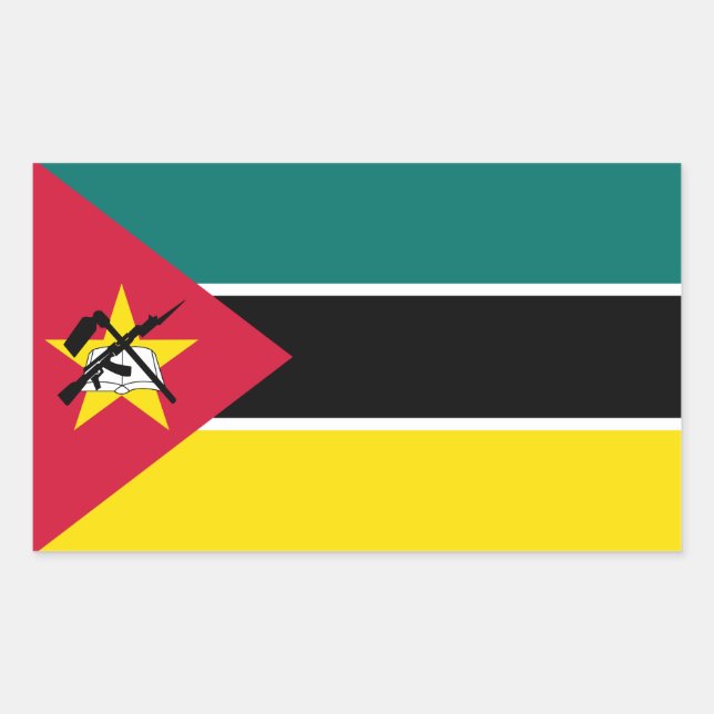 Adesivo Retangular Bandeira de Moçambique (Frente)
