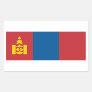 Adesivo Retangular Bandeira de Mongolia/Mongolian