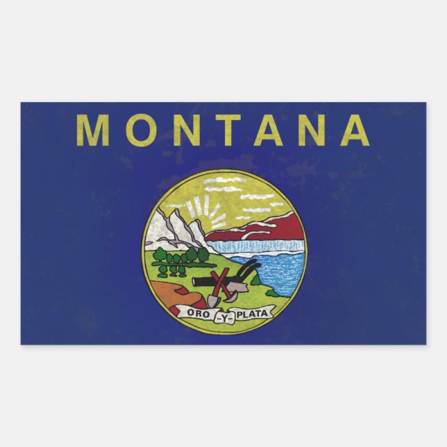Adesivo Retangular Bandeira de Montana (Frente)