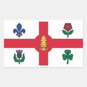 Adesivo Retangular Bandeira de Montreal, Quebec